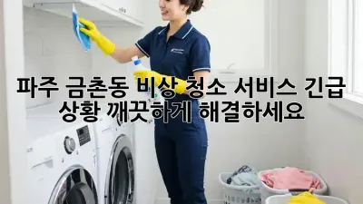 파주 금촌동 비상 청소 서비스: 긴급 상황, 깨끗하게 해결하세요!